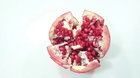Delicious Pomegranate Fruit Stock Footage 91676014
