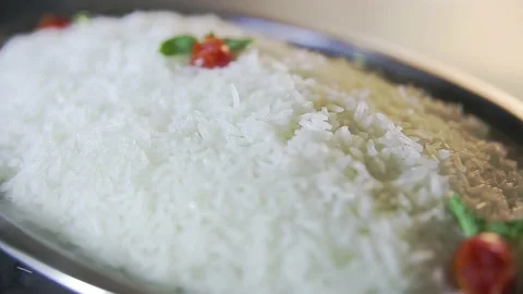 Delicious portion of white rice. Video stock 132611584