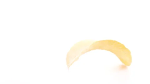 Delicious potato chip. Potato chips close up. Stock Footage 243796504