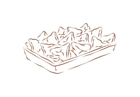 A Delicious Poutine With Gravy And Cheese Curds On Fries Vector Illustration 库存插图