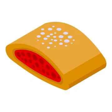 Delicious puff pastry rectangle filled with jam and decorated with sugar glaze Stock Illustration