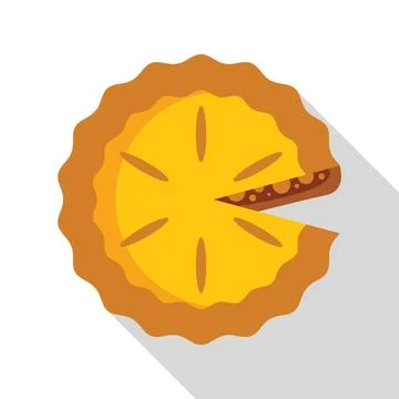 Delicious pumpkin pie missing one slice on white background Stock Illustration