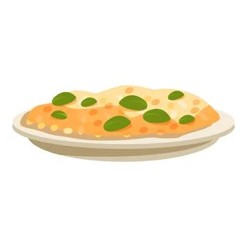 Delicious pumpkin risotto decorated with fresh basil leaves on a plate Ilustración de archivo