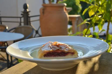 Delicious raspberry pie Stock Photos