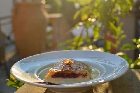 Delicious raspberry pie Stock Photos