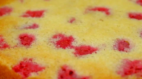 Delicious Raspberry Sponge Cake (zoom in) Video stock 41792513