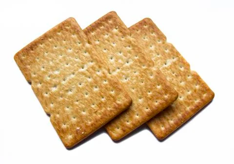 Delicious rectangular cookies isolated on white background Foto stock