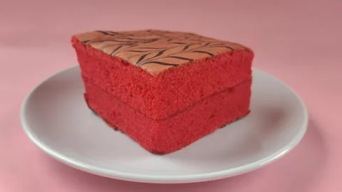A Delicious Red Cake Stock Footage 300409569