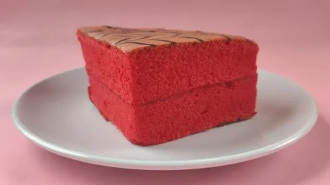 A Delicious Red Cake Stock Footage 300409570