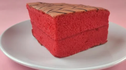 A Delicious Red Cake Stock Footage 300409571