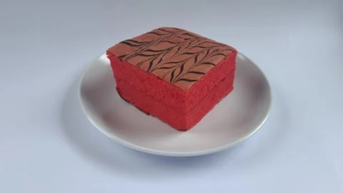 Delicious Red Cake Stock-Footage 300409619