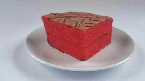 Delicious Red Cake Stock Footage 300409625