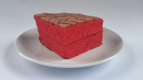 Delicious Red Cake Stock Footage 300409627