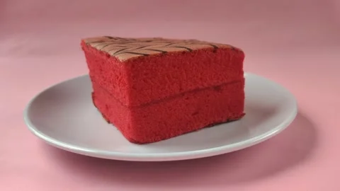 A Delicious Red Cake Stock Footage 300409666