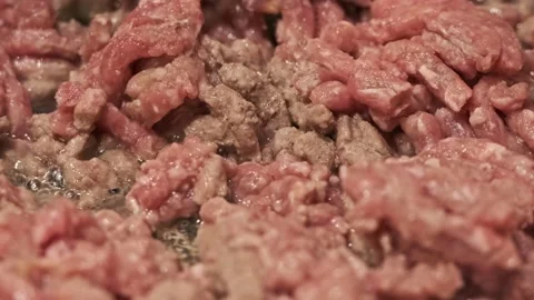 Delicious Red Minced Beef Meat Macro View Stock Footage 145724479