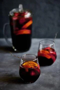 Delicious refreshing sangria Stock Photos
