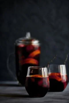 Delicious refreshing sangria Stock Photos