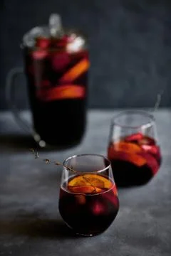 Delicious refreshing sangria Stock Photos