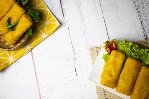 Delicious Risoles or Risol Vegetable, Indonesian traditional street food Stock Photos