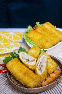 Delicious Risoles or Risol Vegetable, Indonesian traditional street food Stock Photos