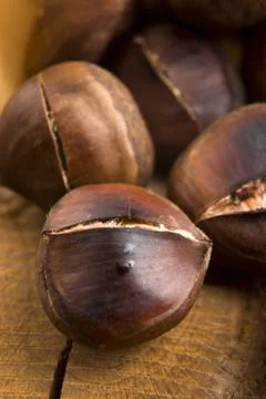 Delicious roasted chestnuts Stock Photos