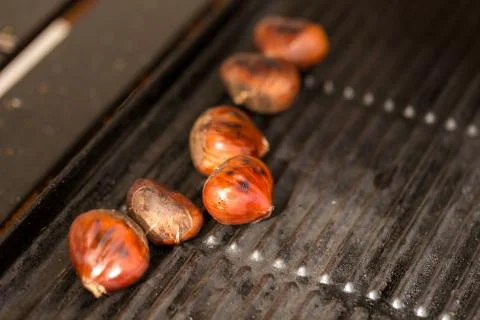 Delicious roasted chestnuts Stock Photos
