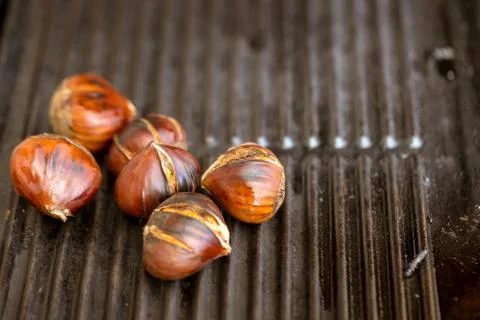 Delicious roasted chestnuts Stock Photos