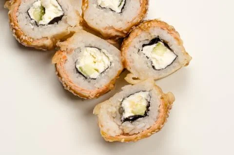Delicious rolls from above closeup Stock Photos