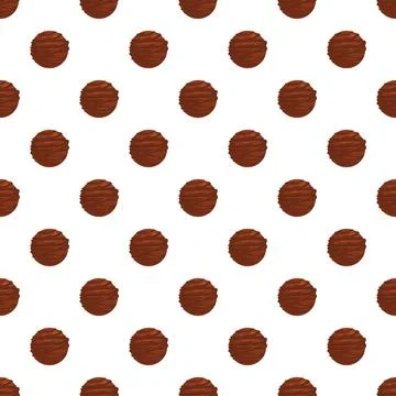 Delicious round brown truffle chocolate pattern background 스톡 일러스트
