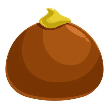 Delicious round chocolate candy with yellow cream topping Stock Illustration