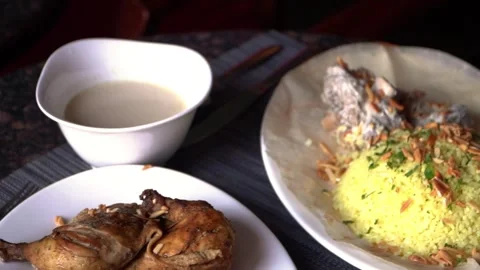 Delicious Saffron Rice with Chicken Stock Footage 319949804