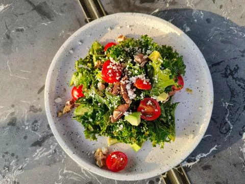 A delicious salad with cheese Stock Photos
