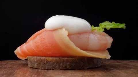 Delicious Salmon on Bread: A Culinary Delight Stockbeeldmateriaal 316485144