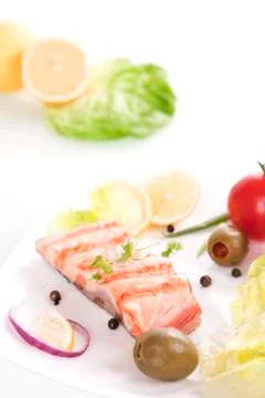 Delicious salmon. Stock Photos