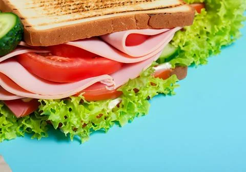 Delicious sandwich with ham Stock Photos