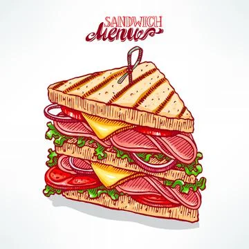 Delicious sandwich Stock Illustration