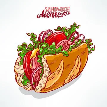 Delicious sandwich Stock Illustration