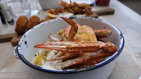Delicious sea food crab New Zealand Stock Footage
