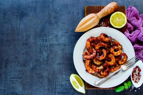 Delicious seafood dinner Stock Photos