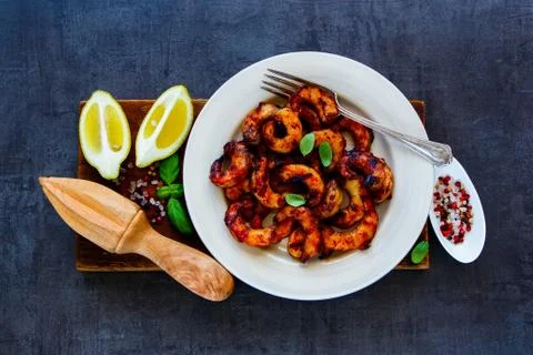 Delicious seafood dinner Stock Photos