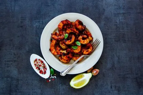 Delicious seafood dinner Stock Photos