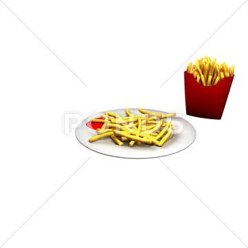 Delicious serving of french fries isolated on white Stock Photos