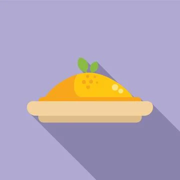 Delicious shepherd's pie lying on a plate with long shadow Stock Illustration