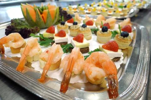 Delicious shrimp appetizer Stock Photos
