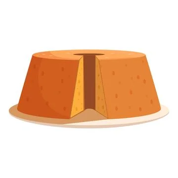 Delicious slice of bundt cake sitting on plate Stock Illustration