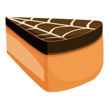 Delicious slice of cake with chocolate spiderweb topping イラスト素材