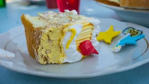 Delicious slice of cake Stock Photos