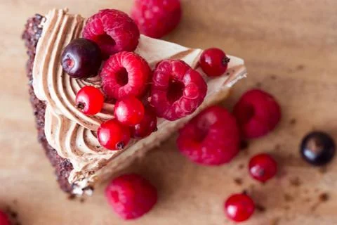 Delicious slice of cake Stock Photos