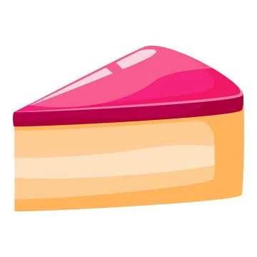 Delicious slice of cake with pink icing waiting to be eaten Stock Illustration