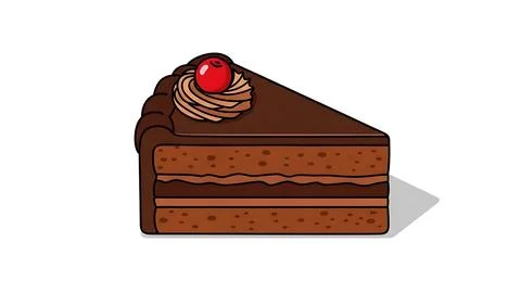 Delicious slice of chocolate cake Stock Illustration